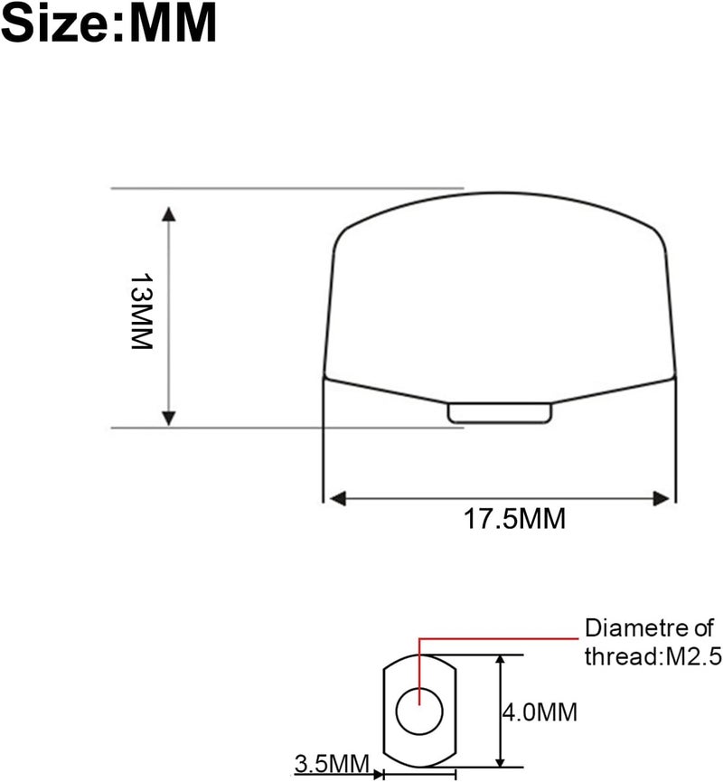 MAXCHEER 6PCS Metal Small Square Shape Guitar Tuning Peg Tuners Machine Head Replacemen Buttons knob Handle Tip (Black Small) - Image 2